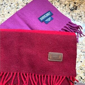 Coach Red and Purple Wool Scarf